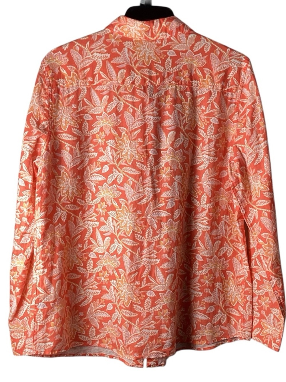 J. McLaughlin Coral Floral Button-Down Shirt Linen Cotton Blend - Picture 6 of 8